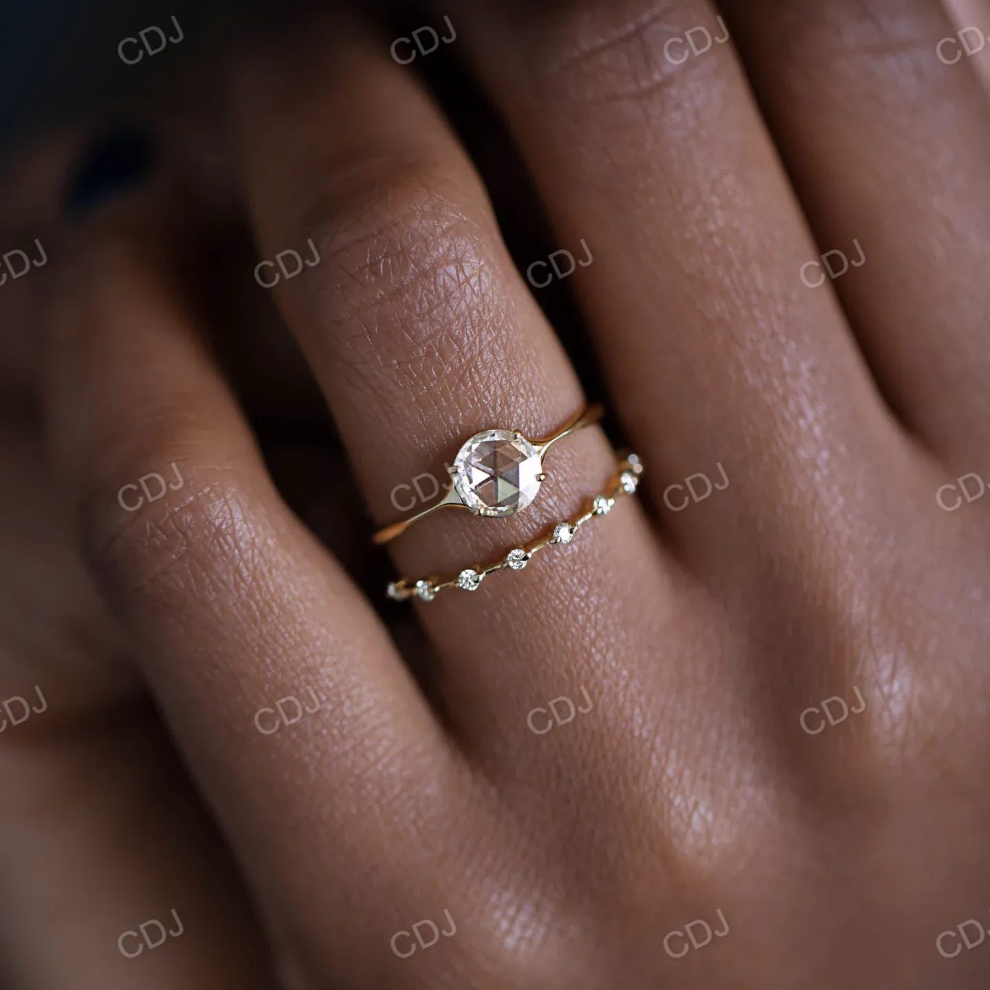 0.14CTW Lab Grown Distance Pave Diamond Wedding Band