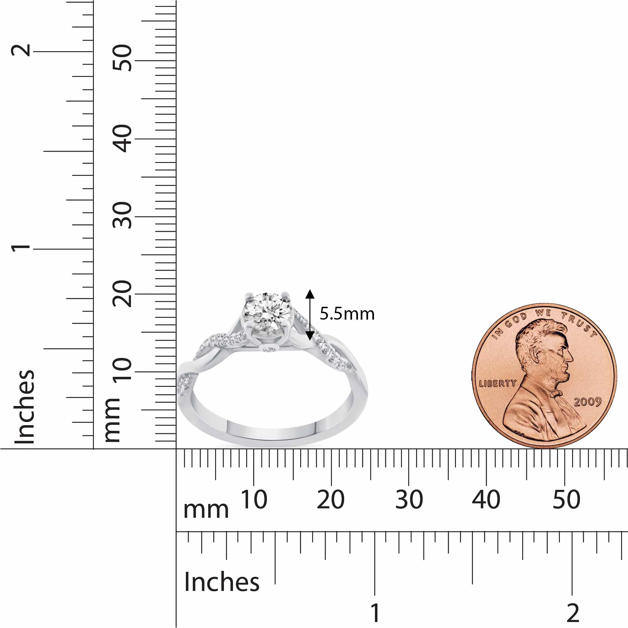 1/2 Cttw  (I1-I2 Clarity) Diamond Infinity Engagement Wedding Bridal Ring in 14K Gold