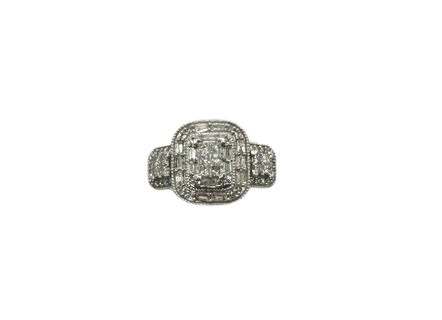 1.25 ctw Invisible Halo Diamond Ring in 14k White Gold