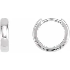 14K White 11.5 mm Hoop Earrings