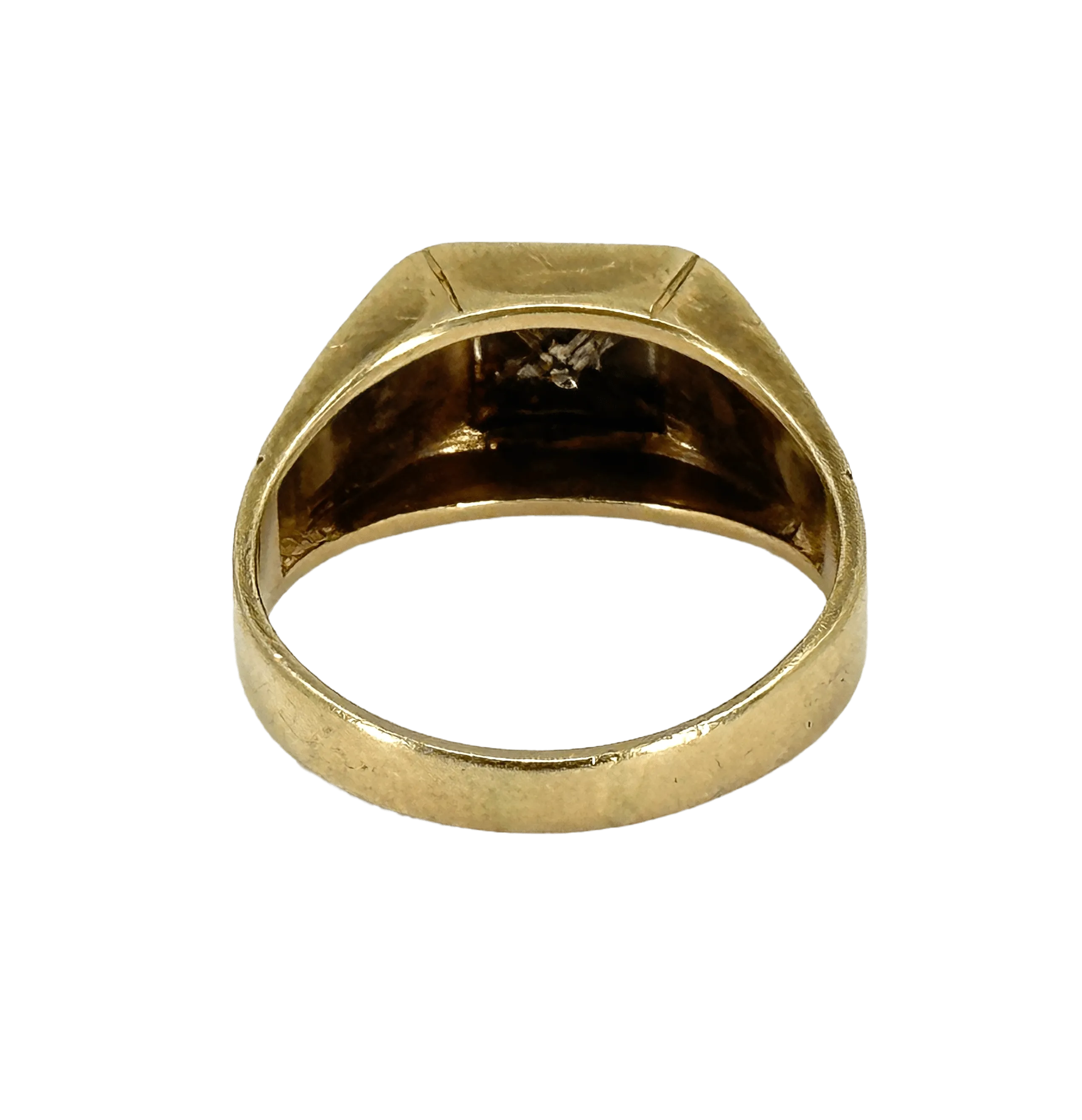 14K YELLOW GOLD DIAMOND MEN'S RING Size 11