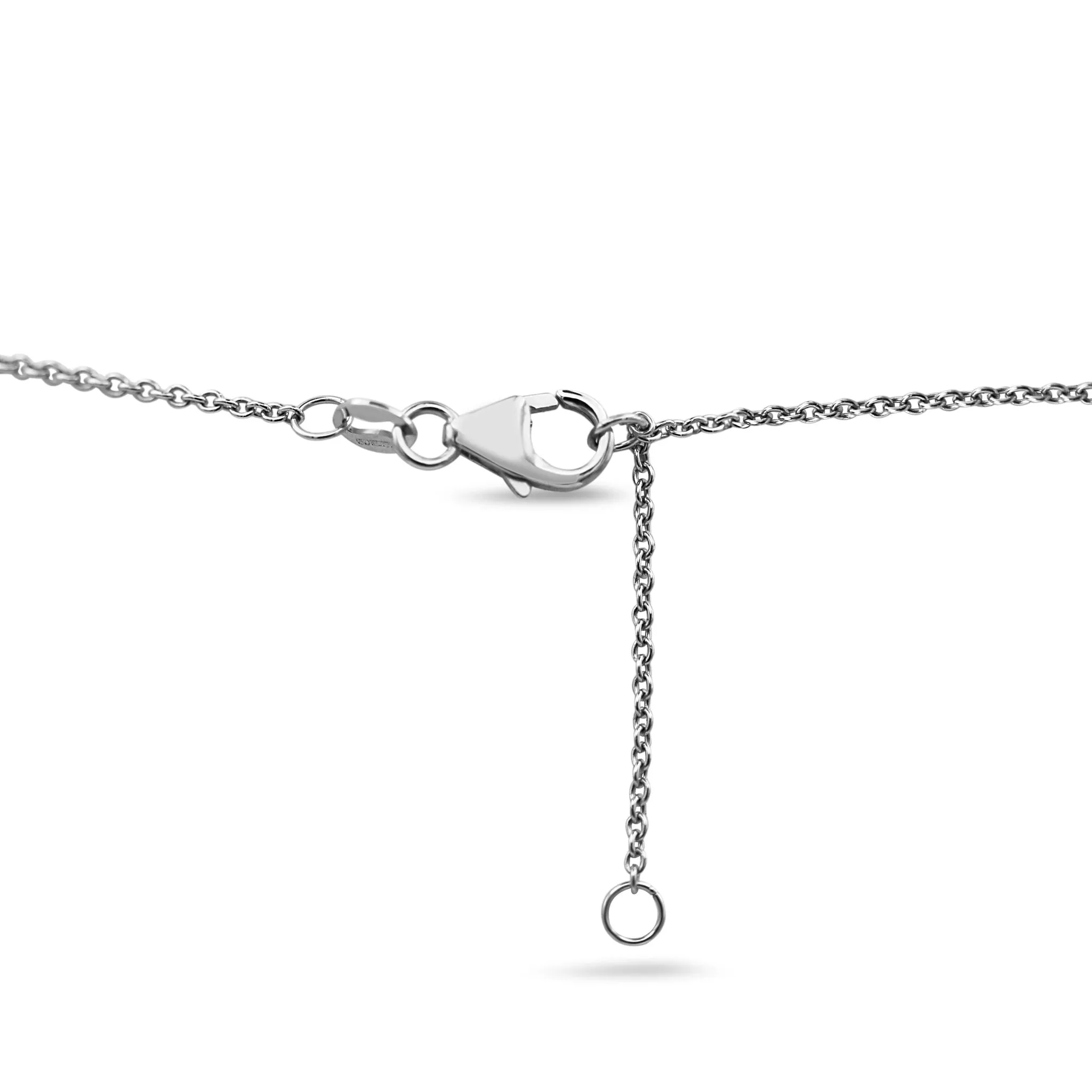 18ct White Gold Diamond & Clustered Pearl Drop Pendant Necklace 17"