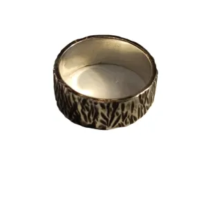 8mm Flat Band with Bark Texture