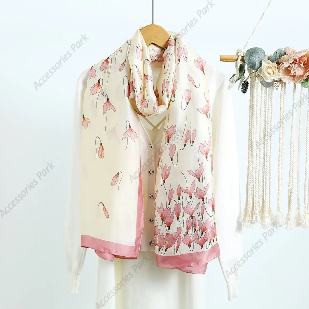 All Seasons Friendly Soft Long Satin Silk Scarf for Women