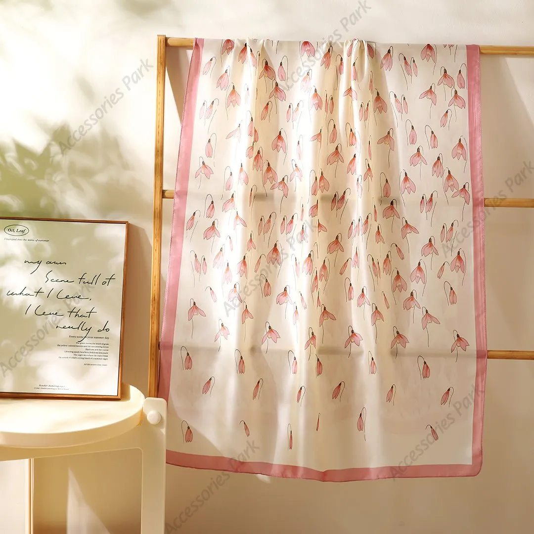 All Seasons Friendly Soft Long Satin Silk Scarf for Women