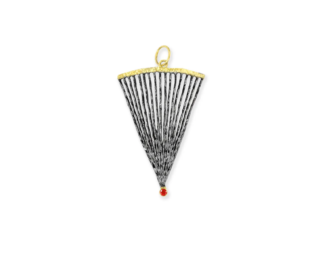 Apostolos  Fan-Shaped Pendant with Ruby
