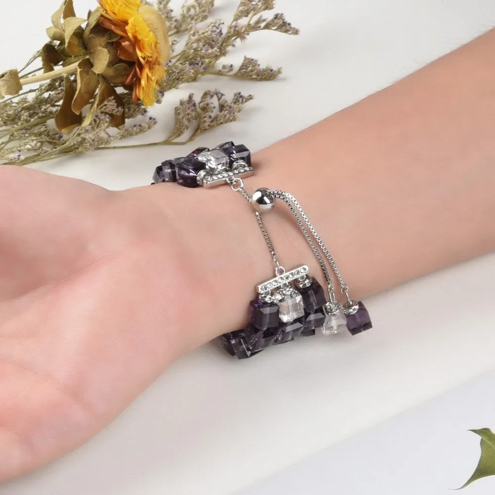 Apple Watch (45mm) faux fashion crystal block watch strap - Purple