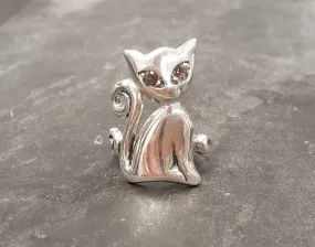 Cat Topaz Ring - Mystic Topaz Ring - Purple Cat Ring