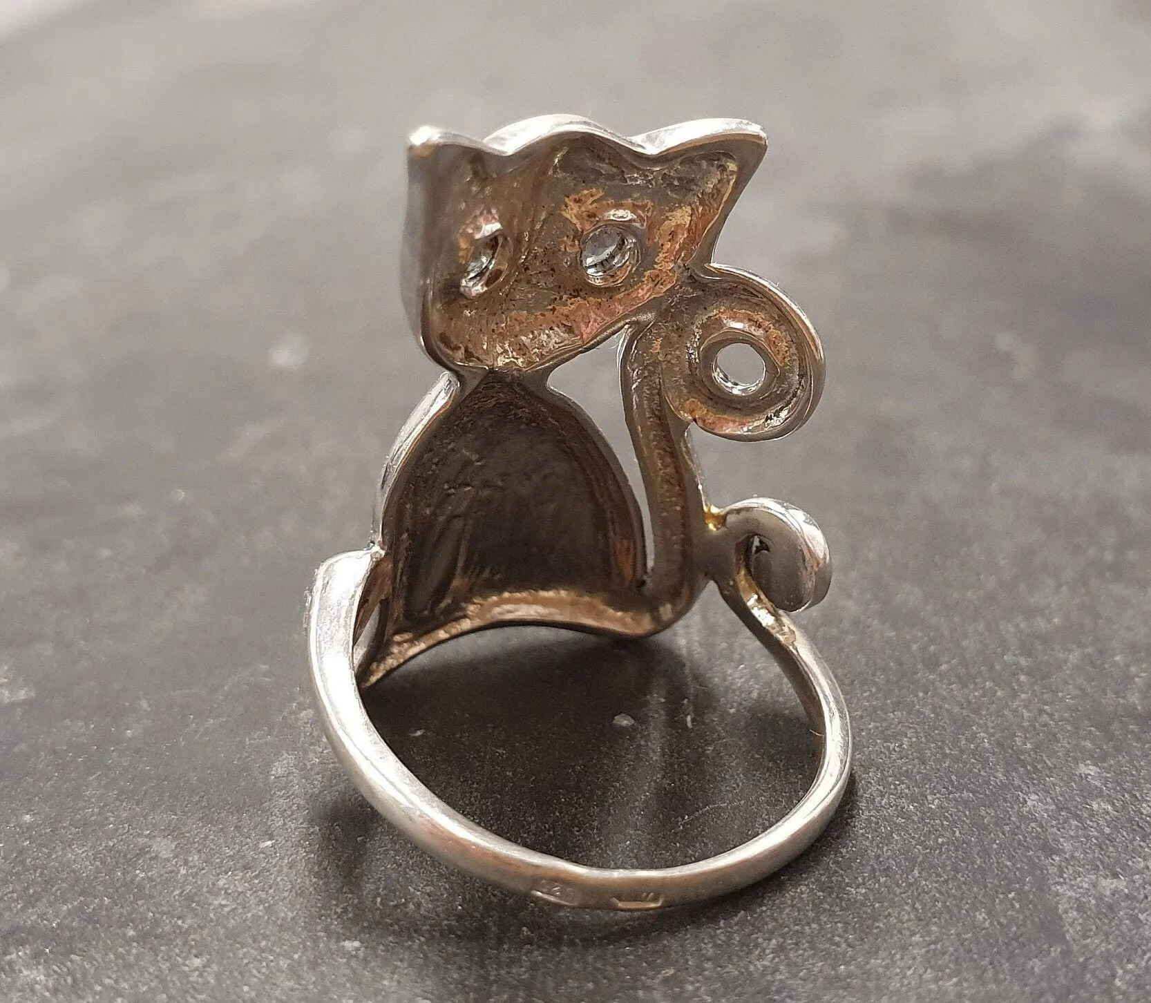Cat Topaz Ring - Mystic Topaz Ring - Purple Cat Ring