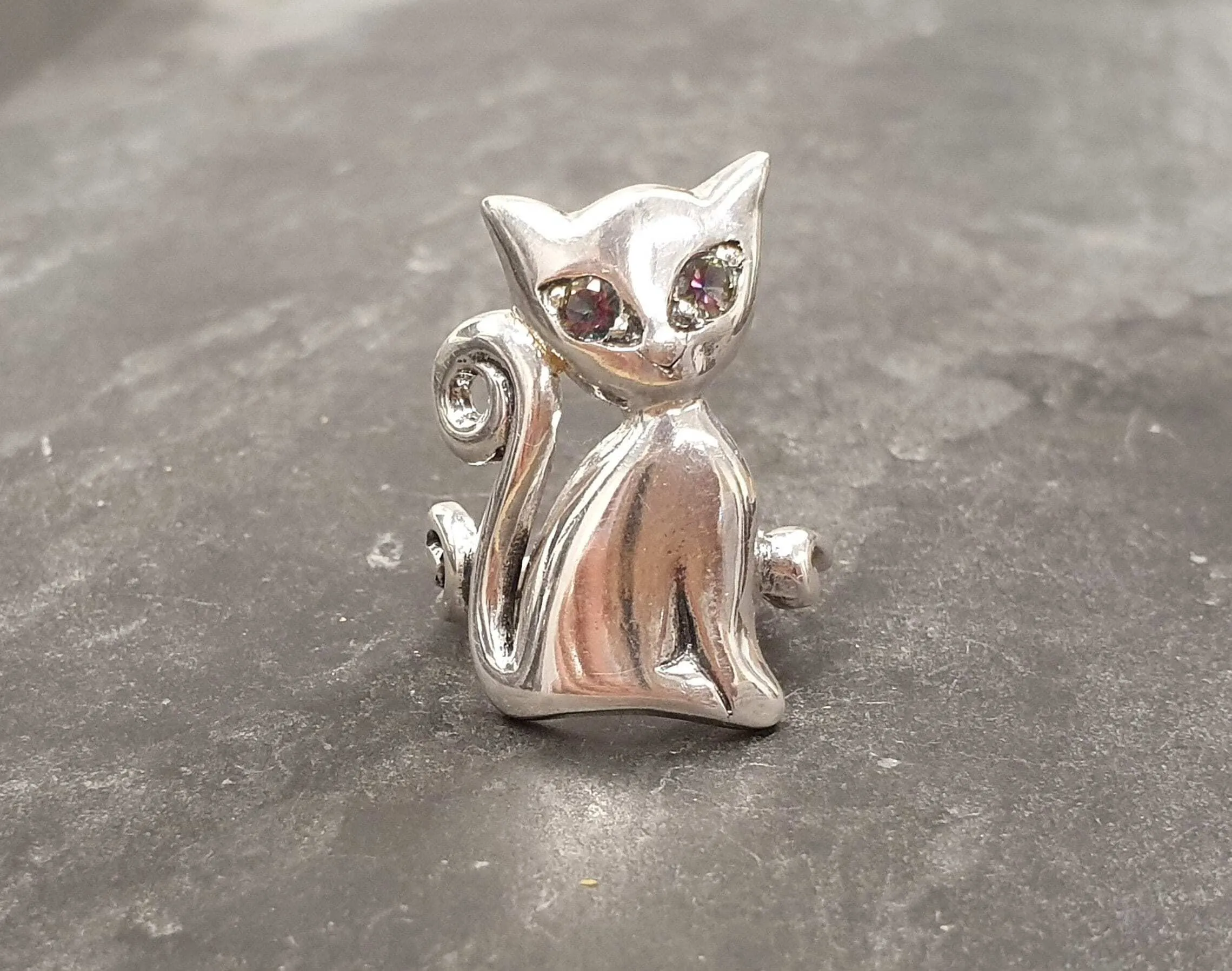 Cat Topaz Ring - Mystic Topaz Ring - Purple Cat Ring