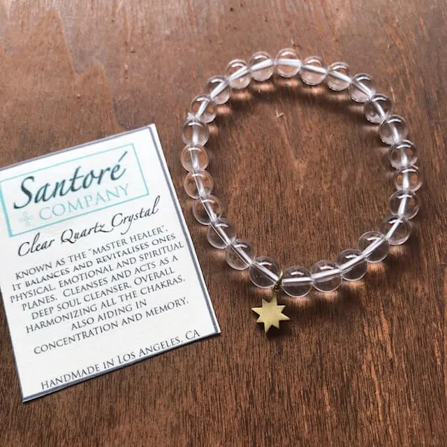 Clear Quartz Stone Mala Bracelet