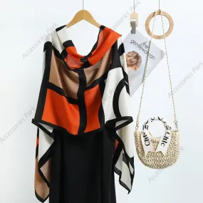 Color Block Pattern Premium Quality Viscose Long Scarf