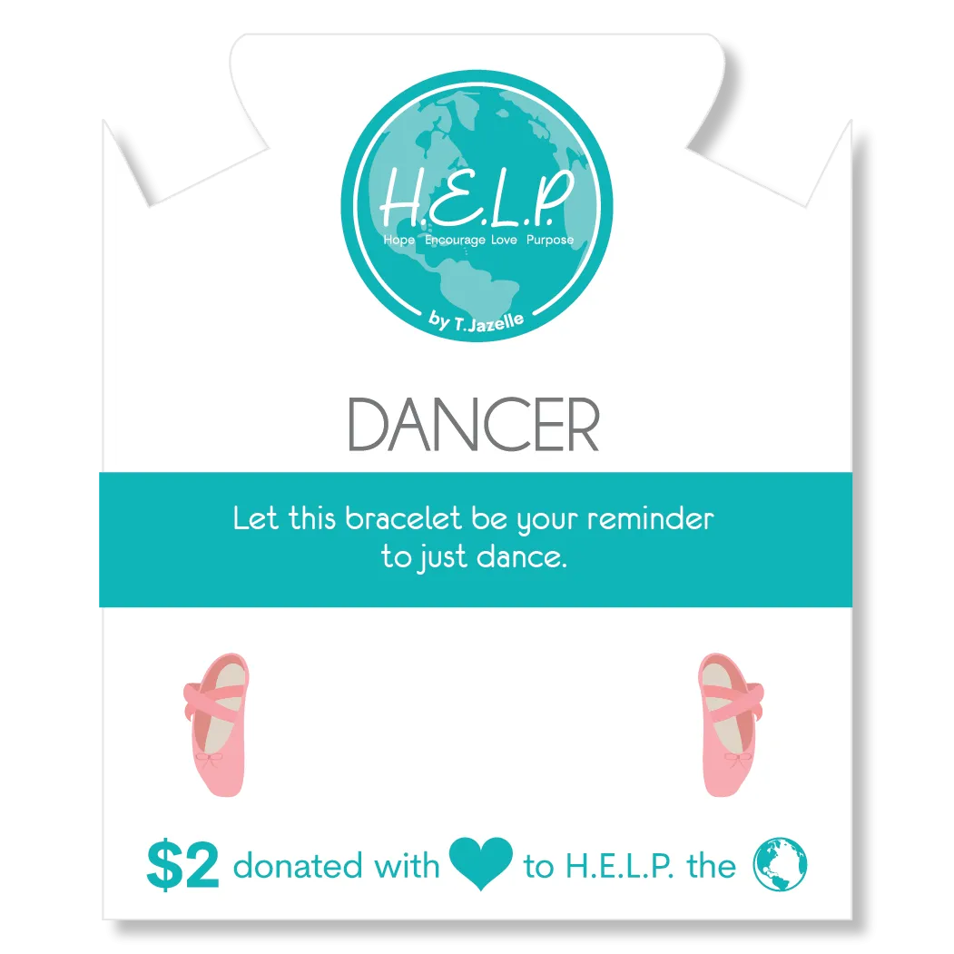 Dancer Charm with Blue Opal Jade Charity Bracelet