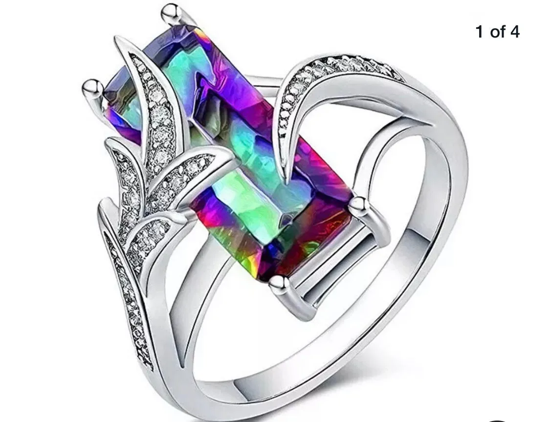 Durable Silver Gemstone Ring