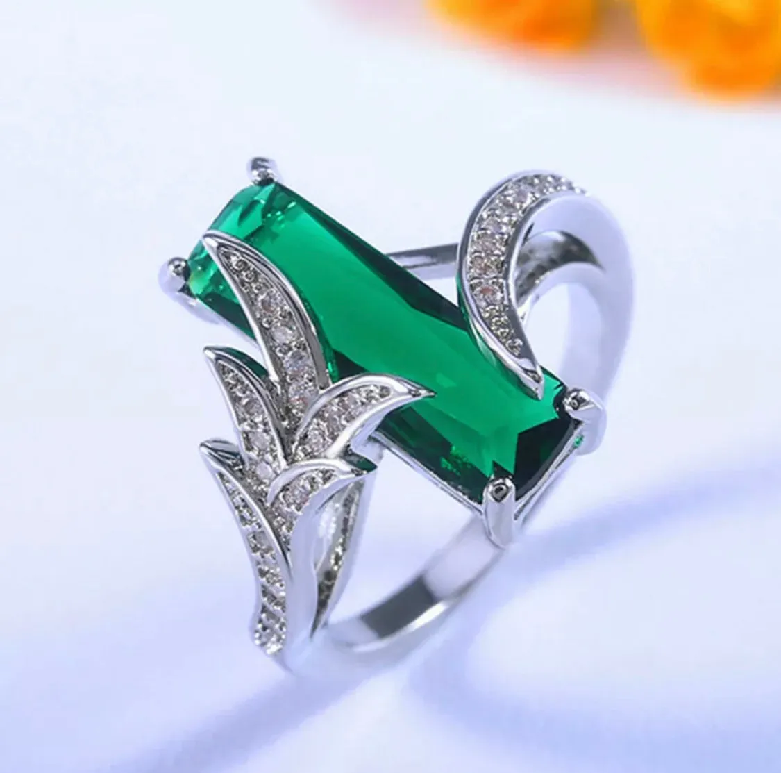Durable Silver Gemstone Ring