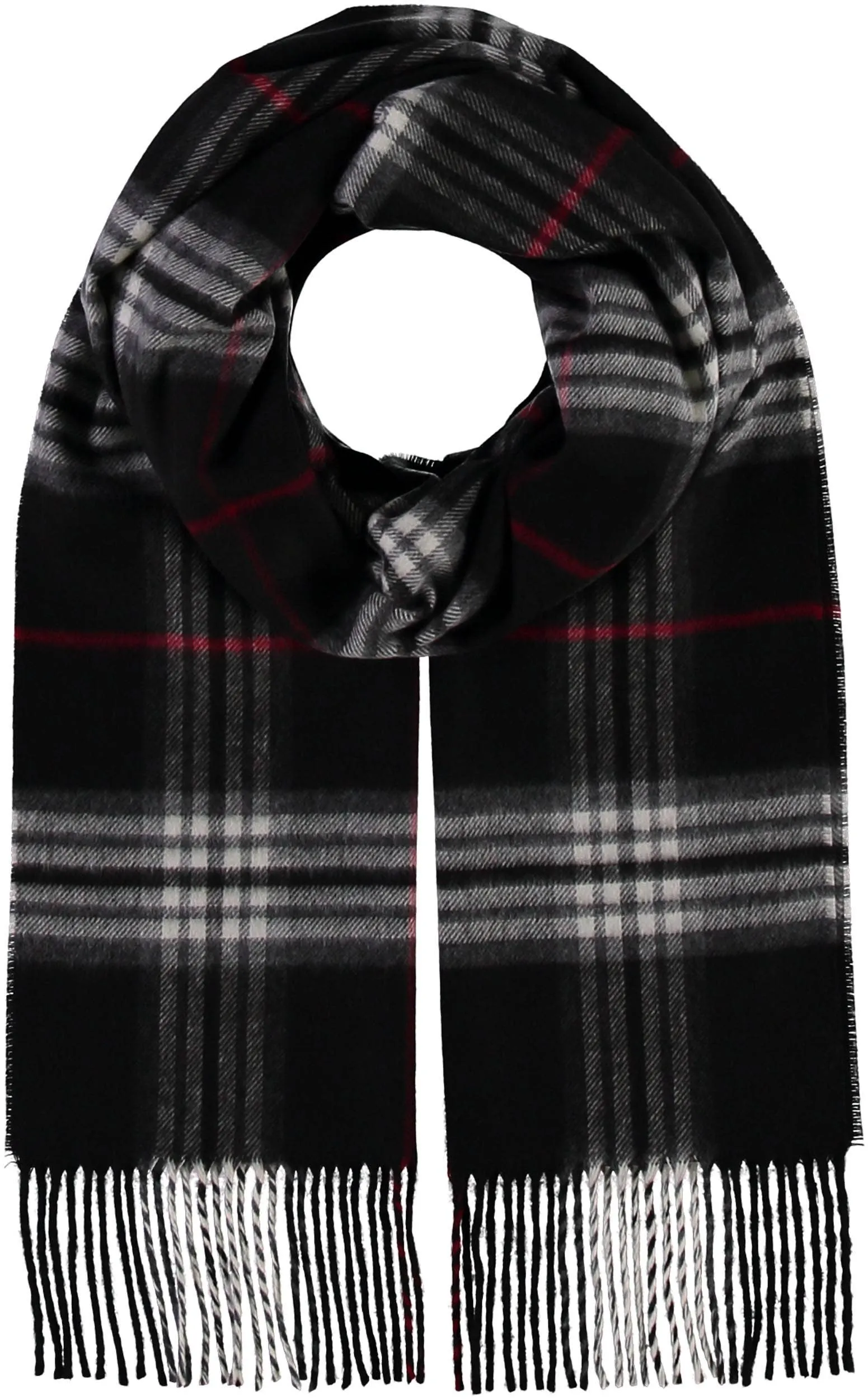 FRAAS - The Scarf Company - FRAAS Plaid Cashmink® Scarf: Black