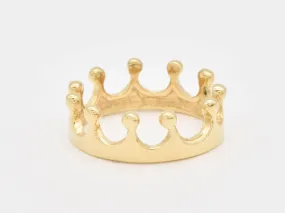 Gold Crown Ring - Gold Queen Band - Princess Ring