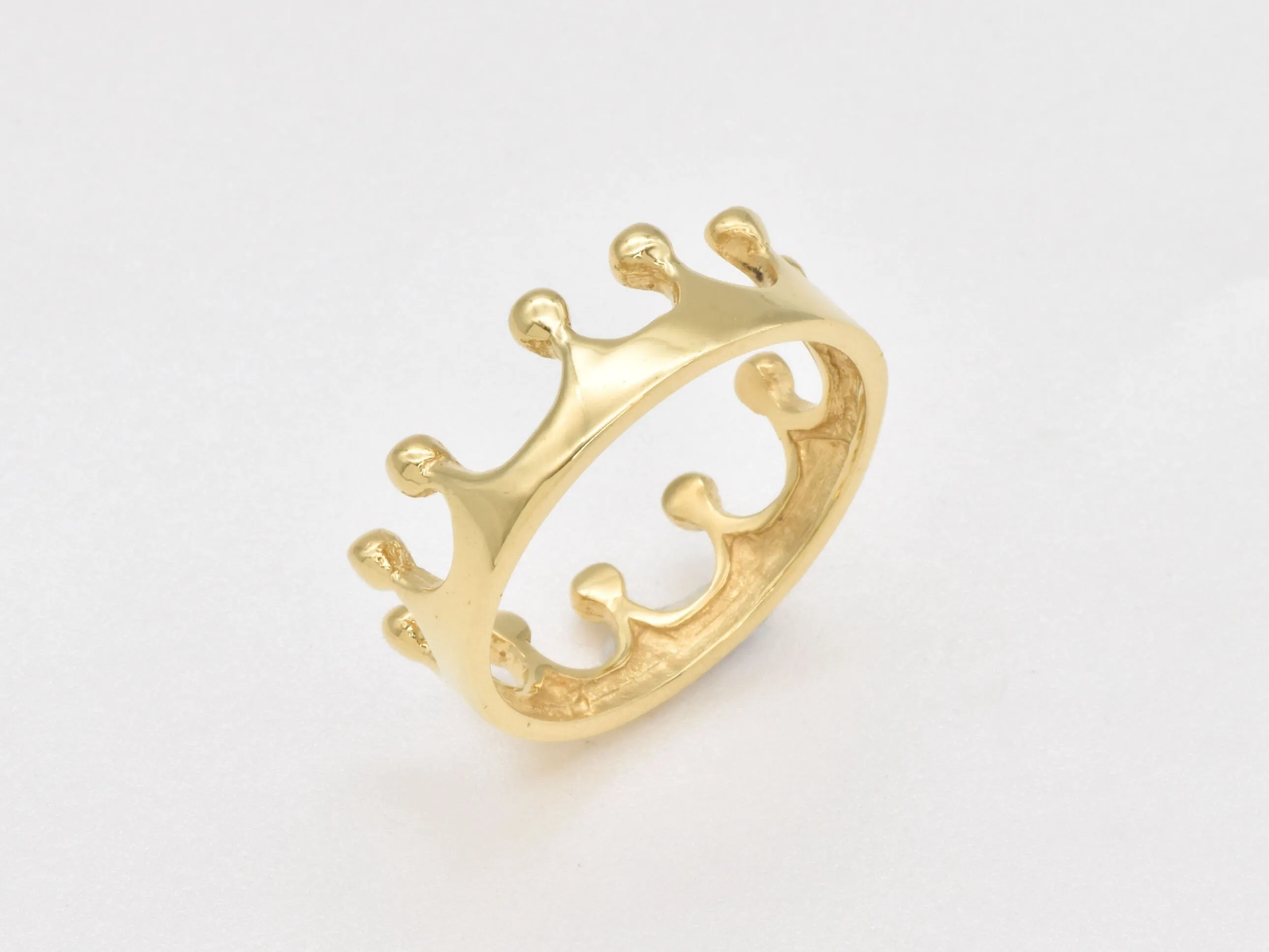Gold Crown Ring - Gold Queen Band - Princess Ring