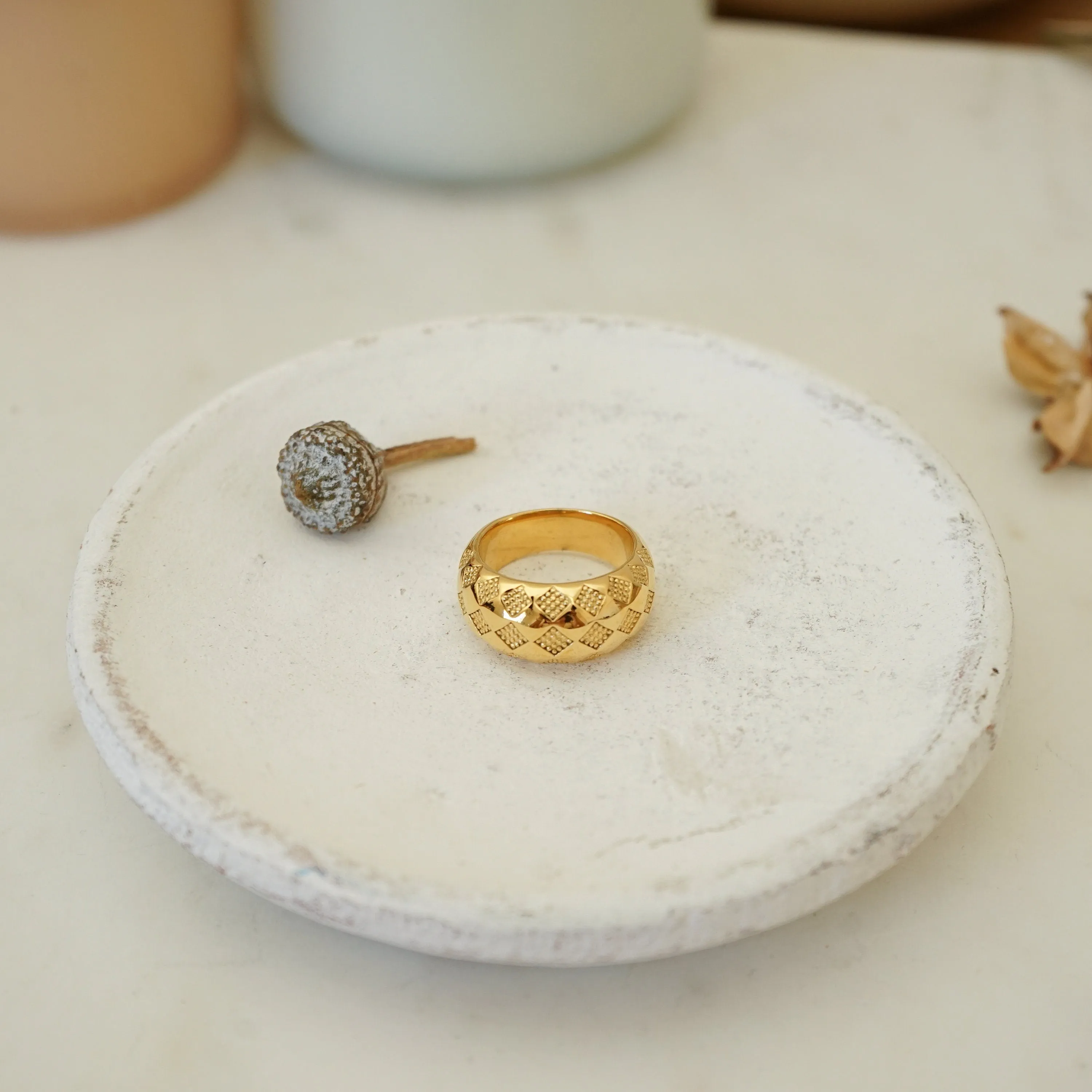 Gold Geometric Ring