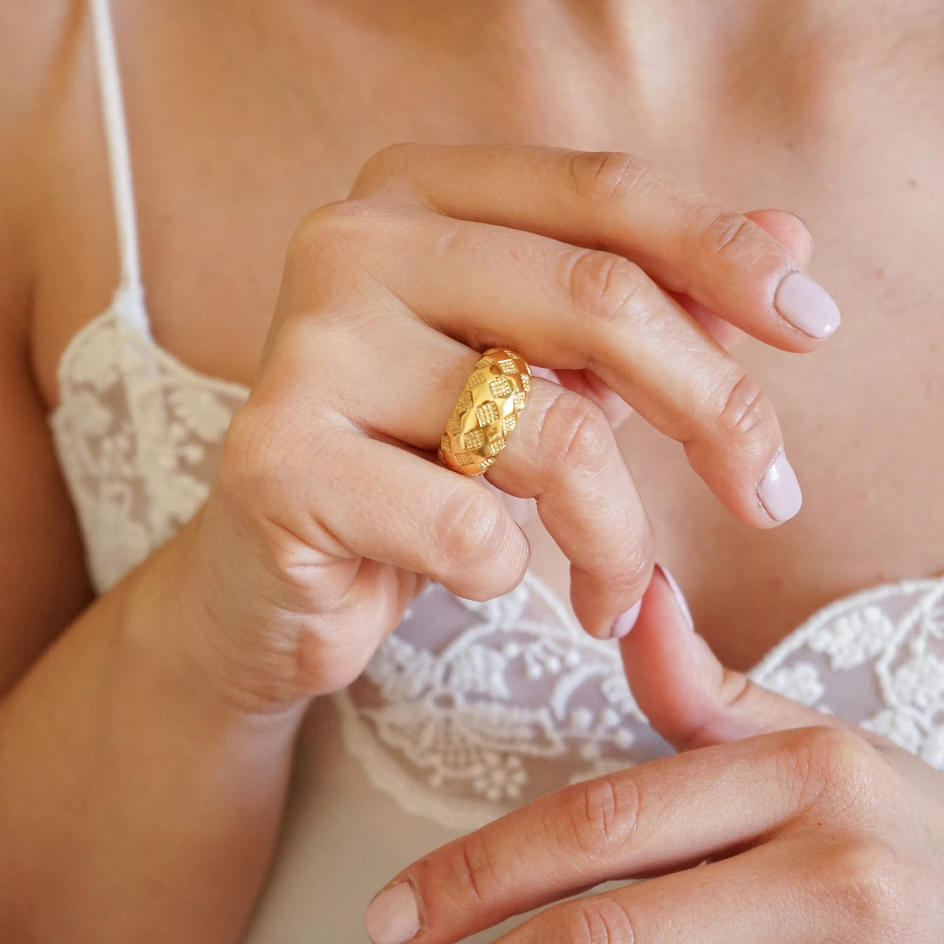 Gold Geometric Ring