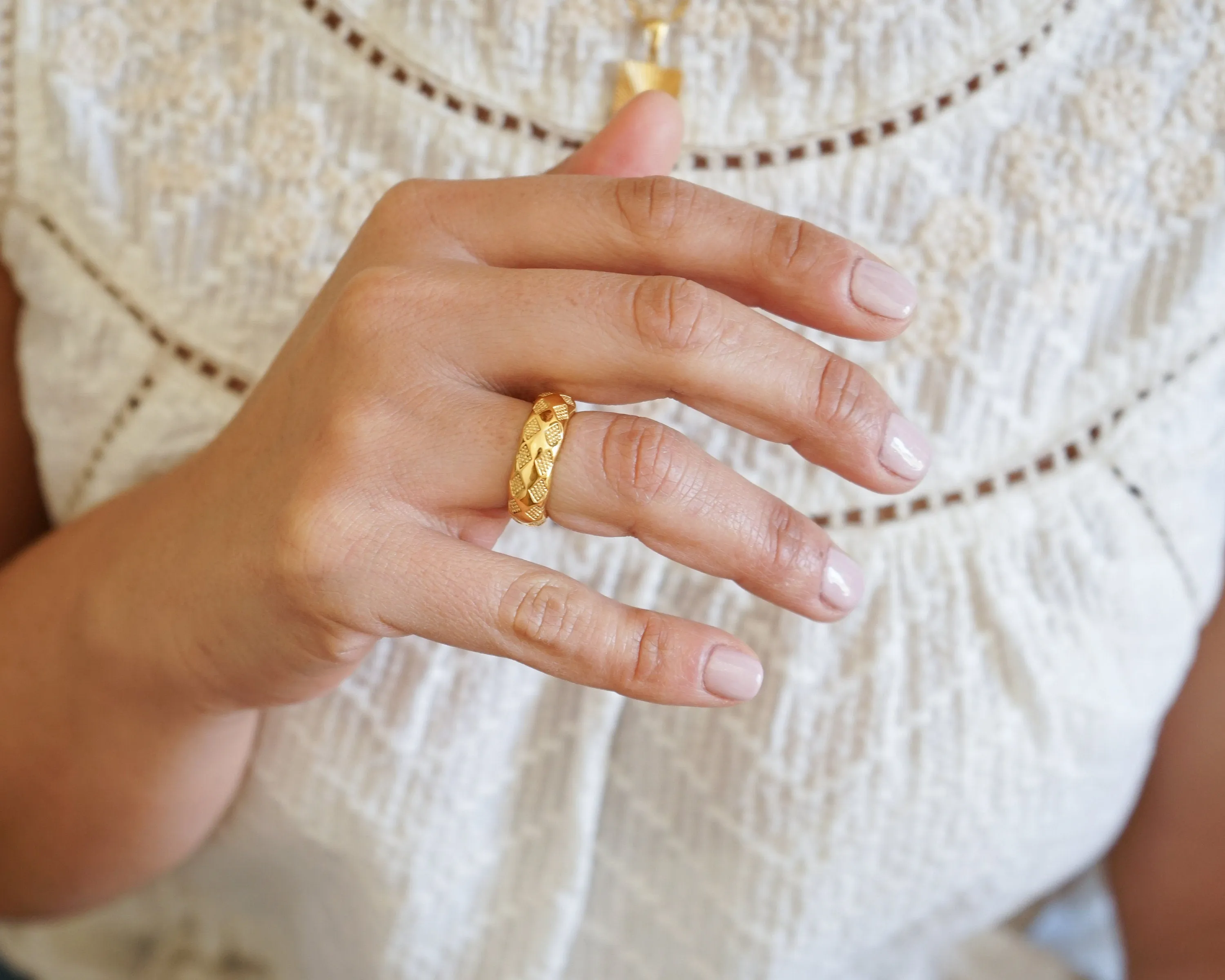 Gold Geometric Ring