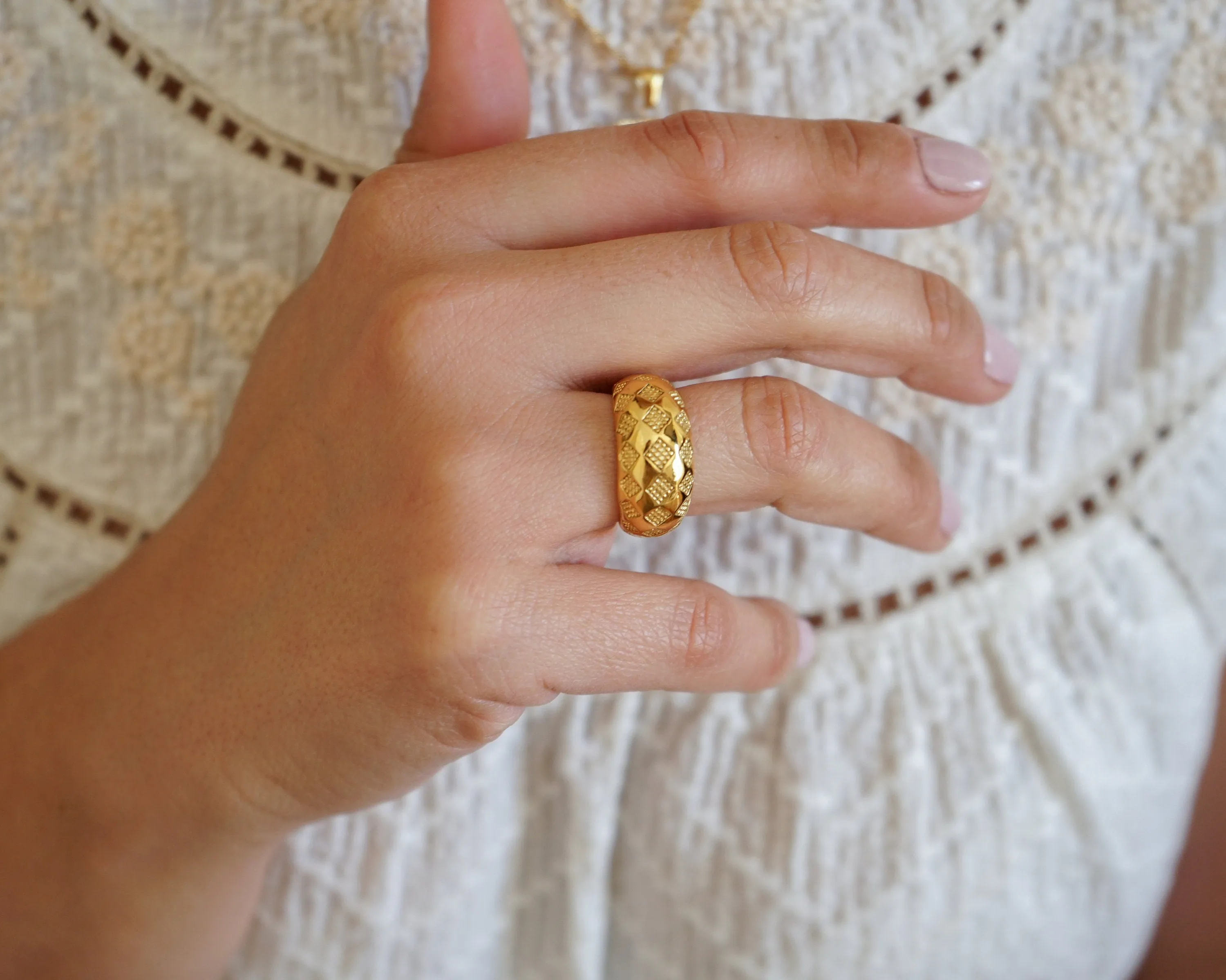 Gold Geometric Ring