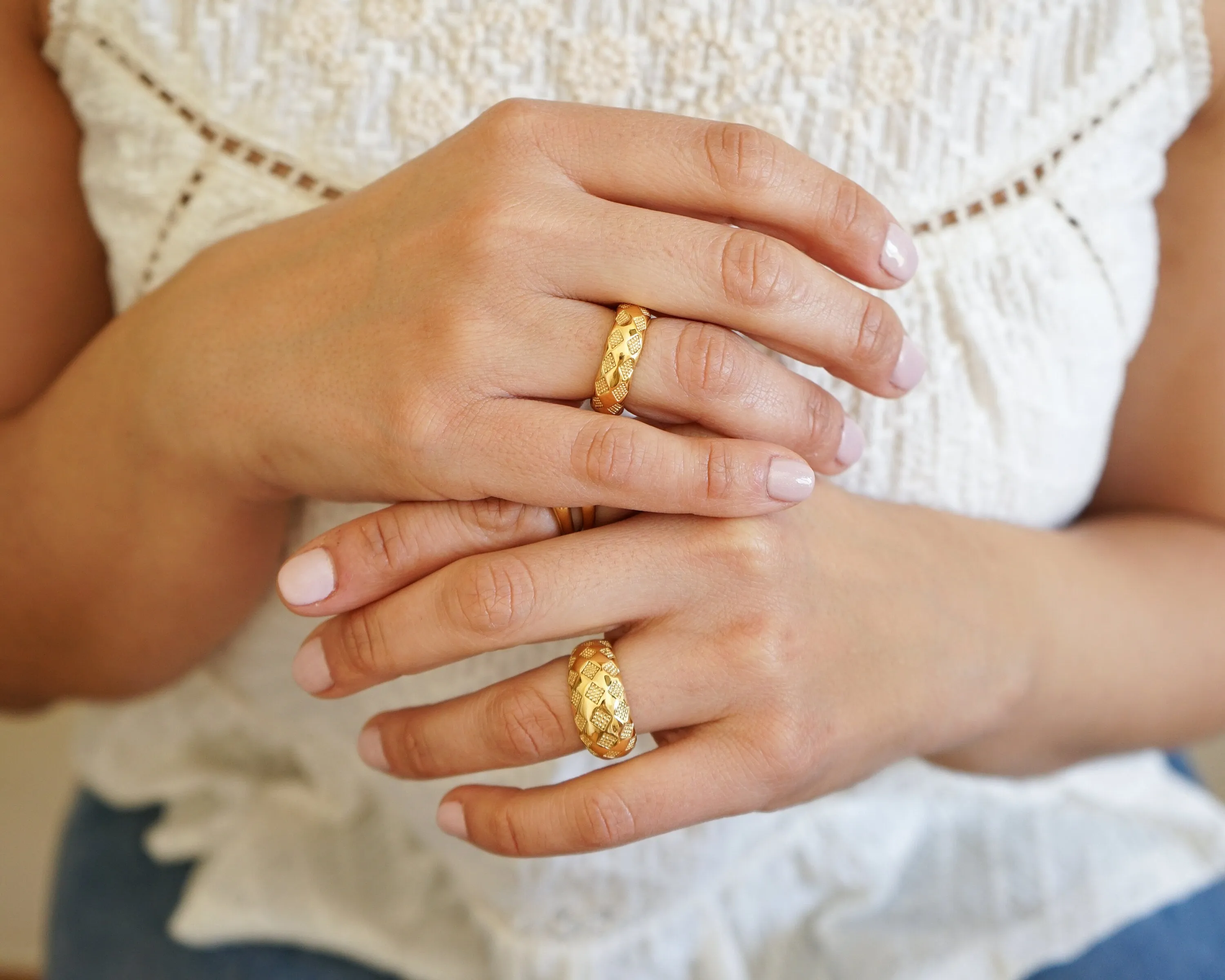 Gold Geometric Ring