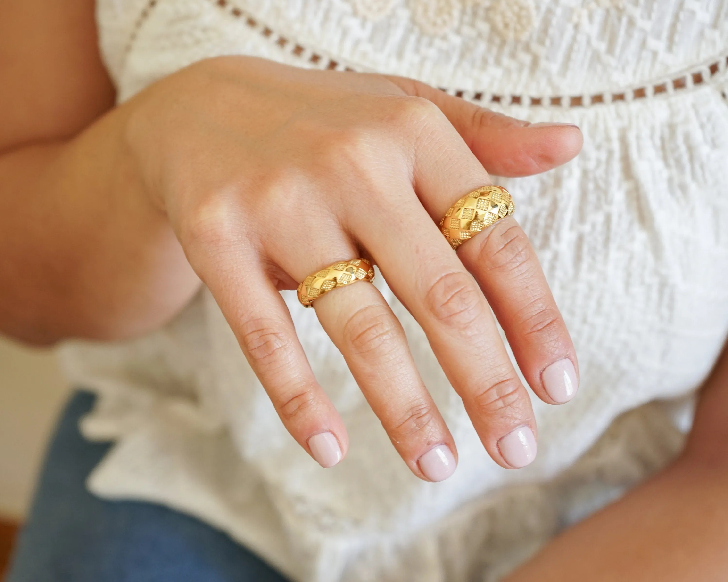 Gold Geometric Ring