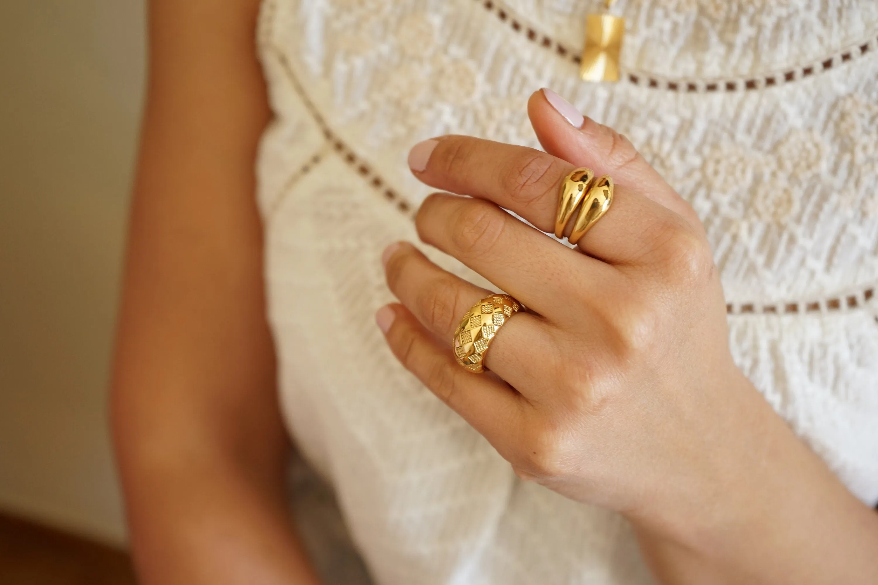 Gold Geometric Ring