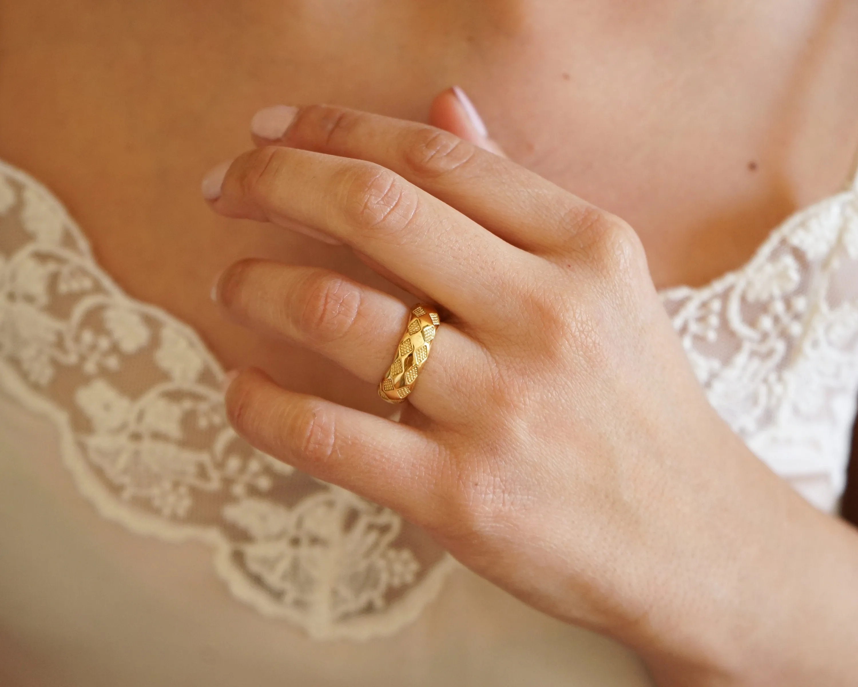 Gold Geometric Ring