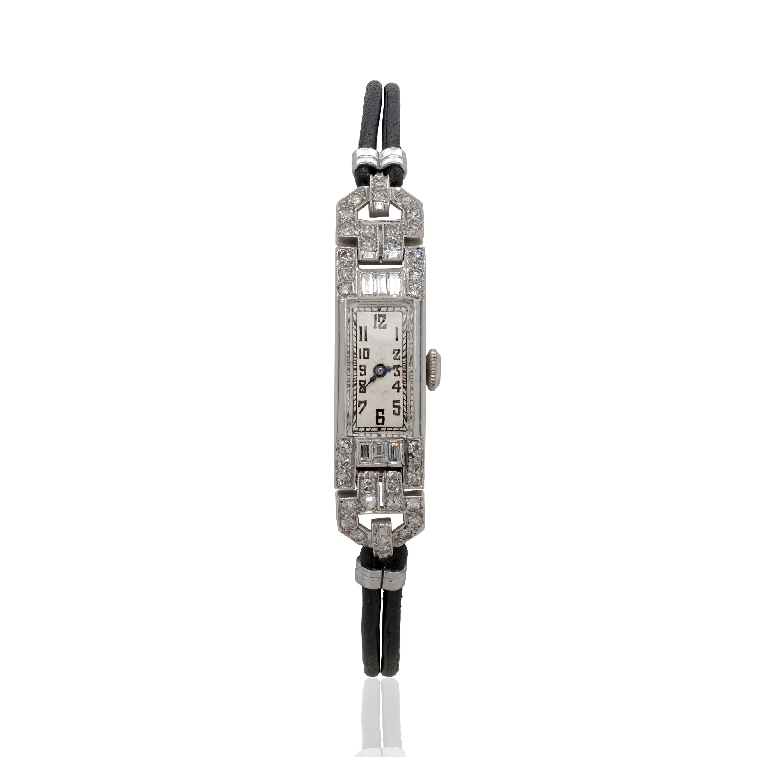 Ladies Art Deco Platinum and Diamond-Set Cocktail Watch