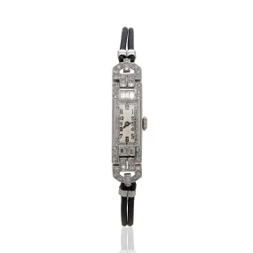 Ladies Art Deco Platinum and Diamond-Set Cocktail Watch