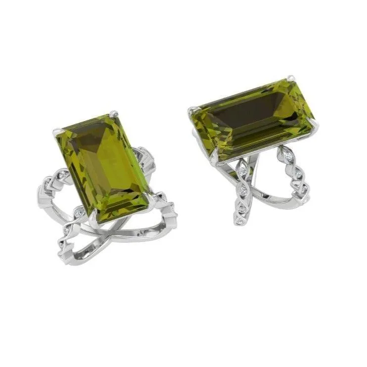 Large Gemstone Twist Split Shank Ring