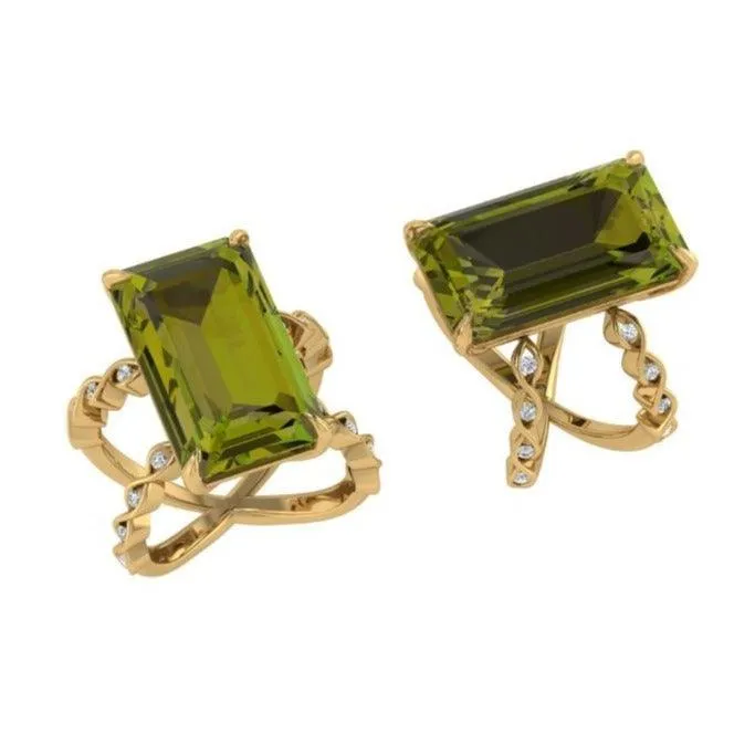Large Gemstone Twist Split Shank Ring