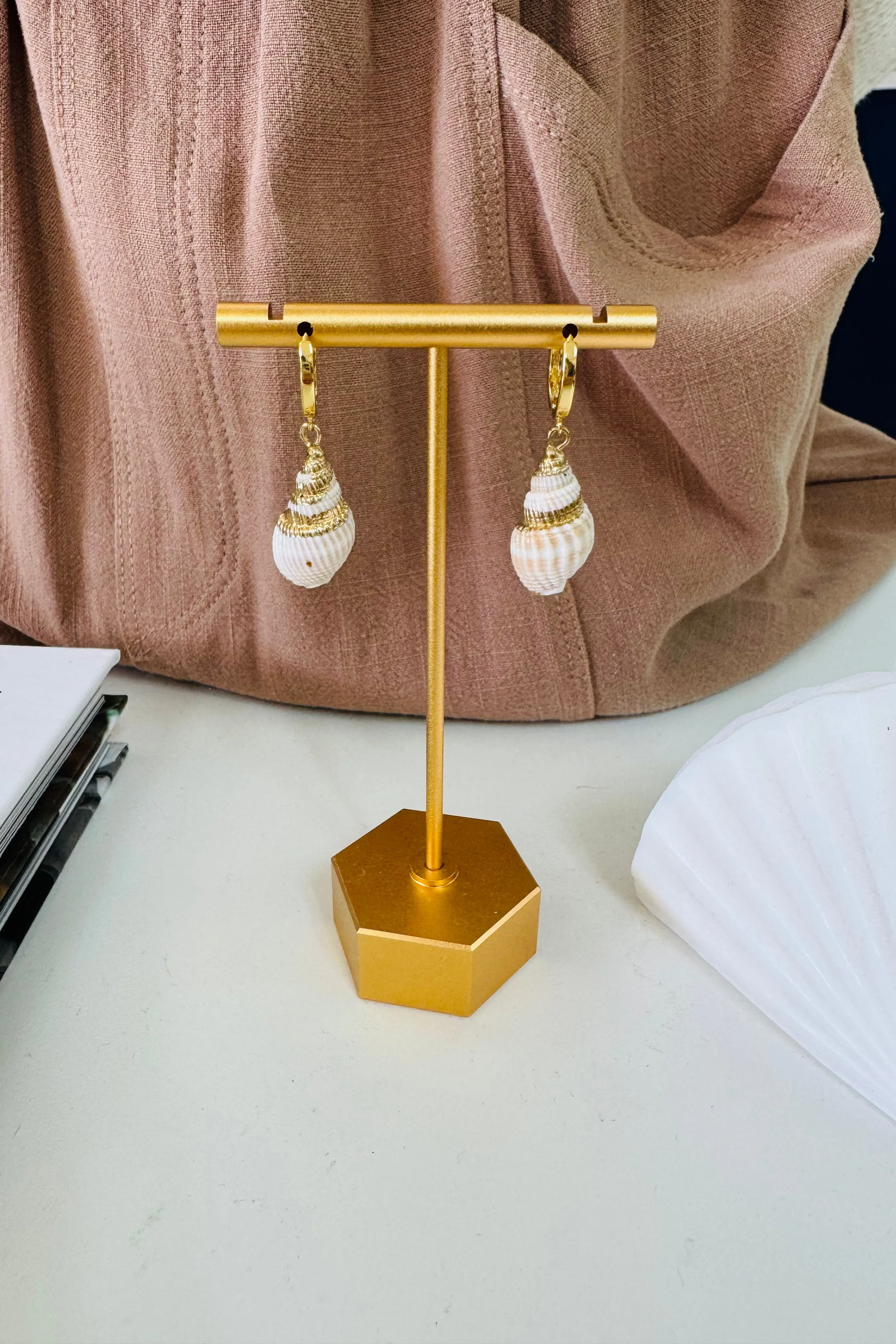 Lily Shell Drop Earrings