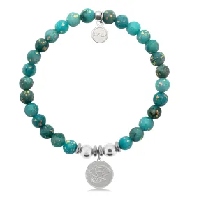 Lucky Elephant Charm with Blue Opal Jade Charity Bracelet