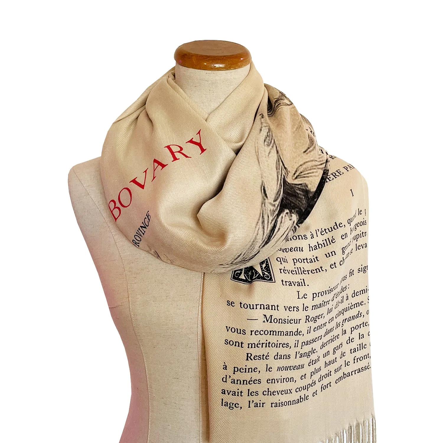 Madame Bovary by Gustave Flaubert Scarf (French version). French Literature, Bookish Gift, Book Scarf, Bookworm Gift, Literary Gift.
