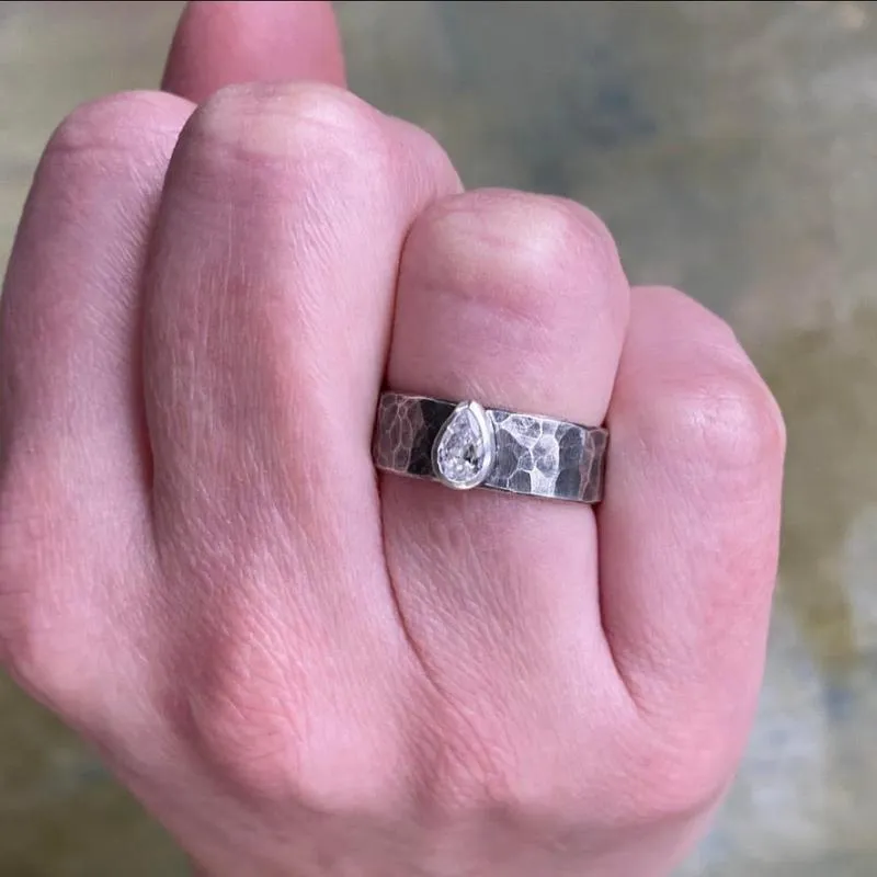 Mourning Tears Solitaire Ring
