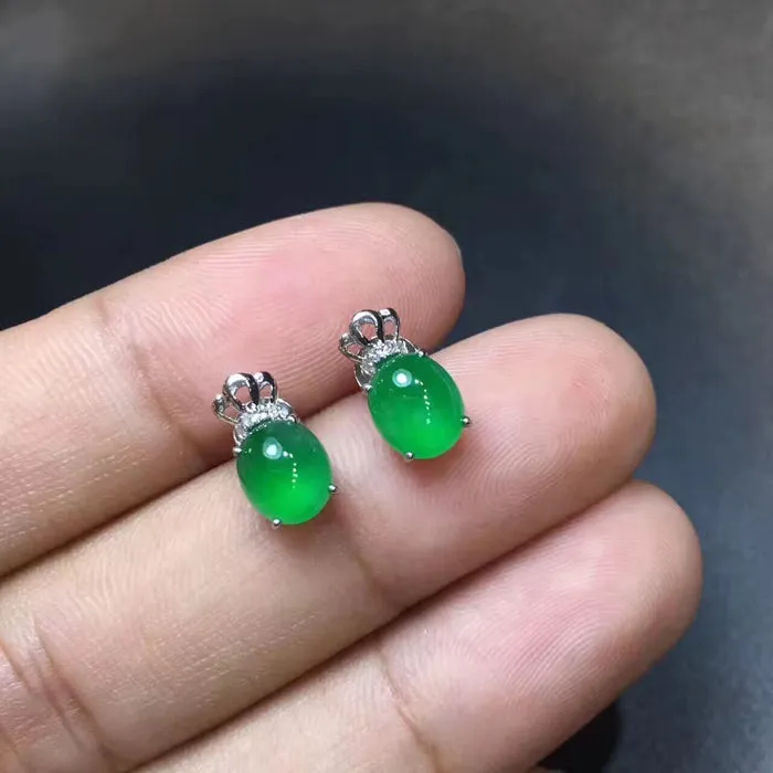 Natural Jade Earrings Jadeite Earrings NEG18