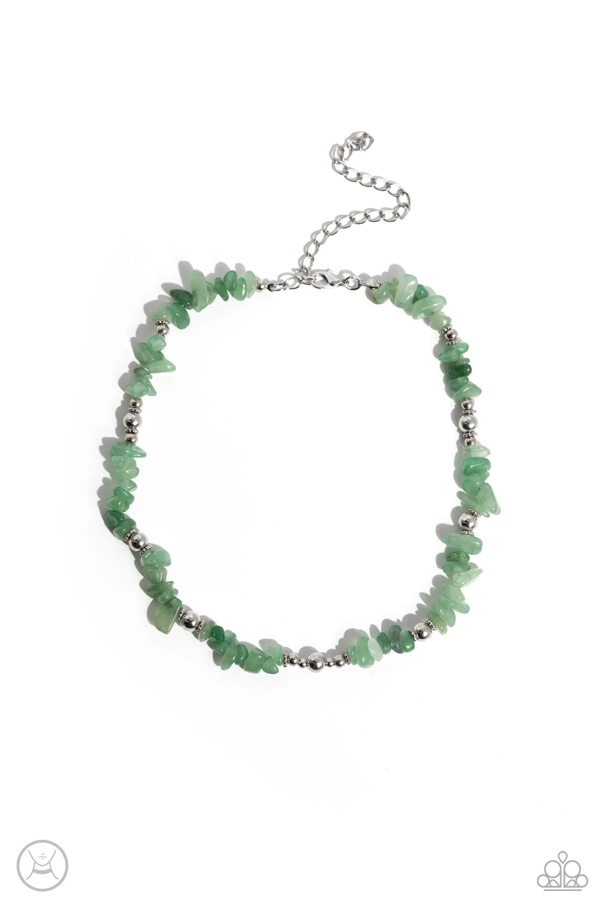 Open Door Jewelry - Carved Confidence - Green Necklace - Paparazzi Accessories