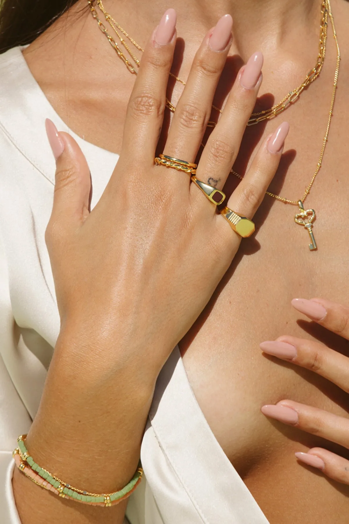 Signet pinky ring gold plated