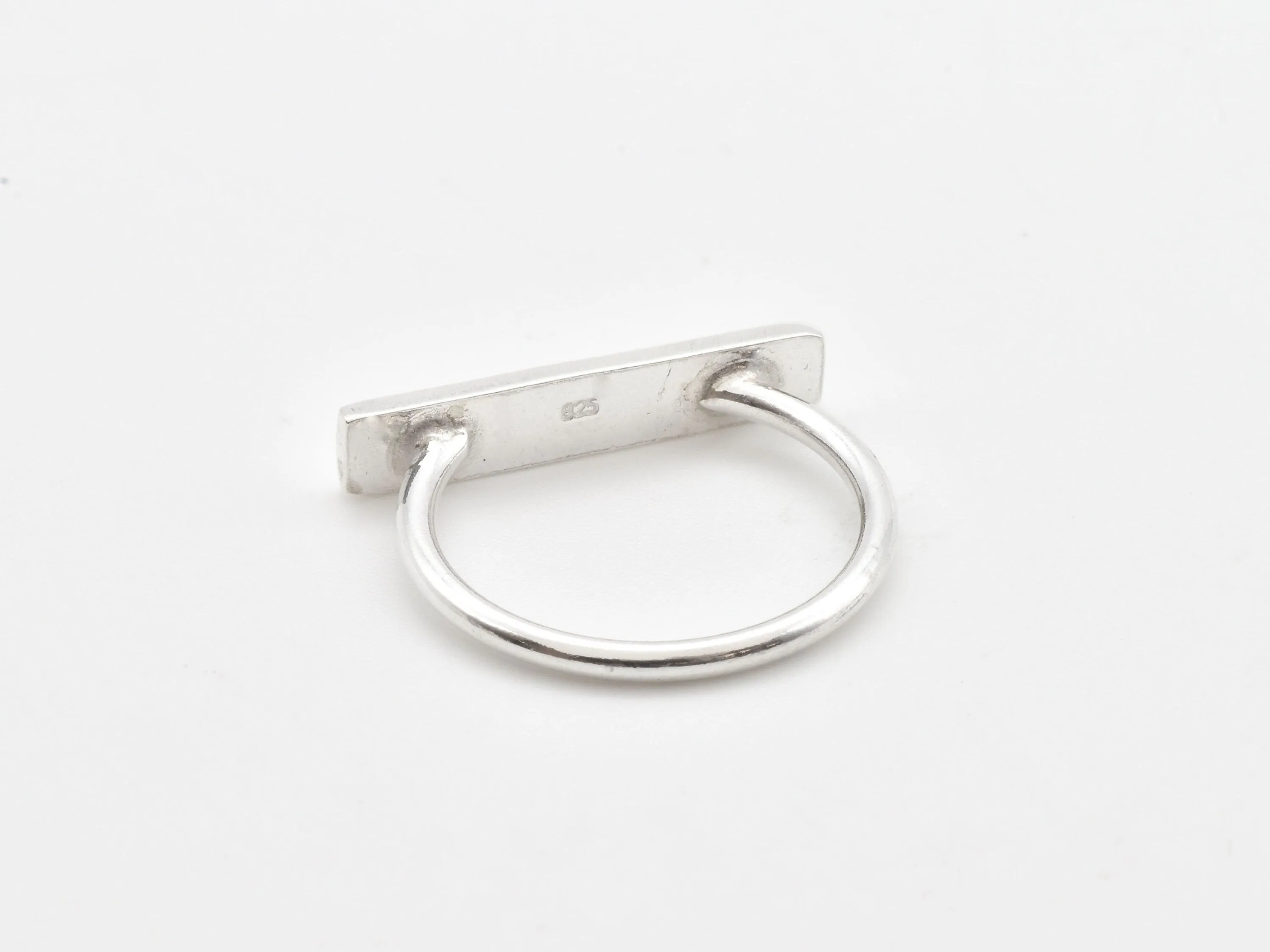 Silver Bar Ring - Minimalist Bar Ring - Rectangle Signet Band