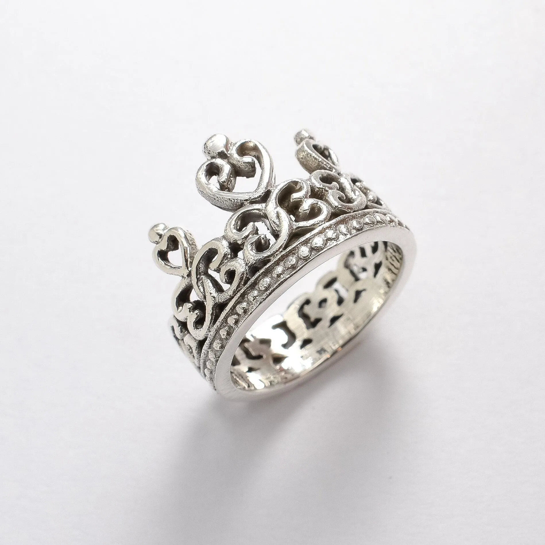 Silver Princess Ring - Silver Crown Ring - Princess Tiara Ring