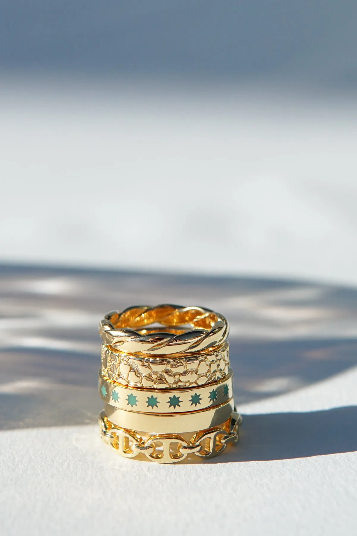 Stack ring gold plated
