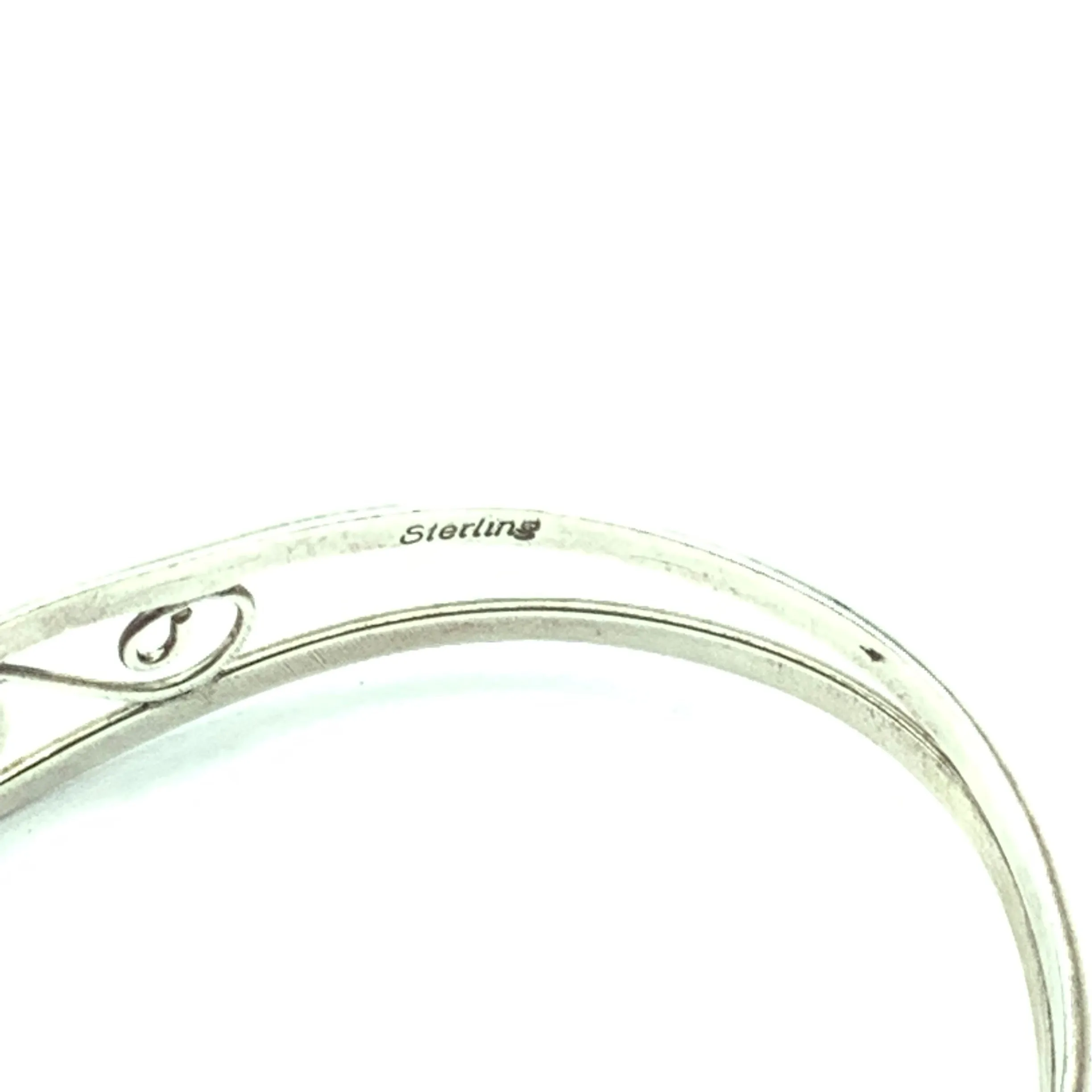 Sterling Silver & Opal Cuff Bracelet Iridescent Stone
