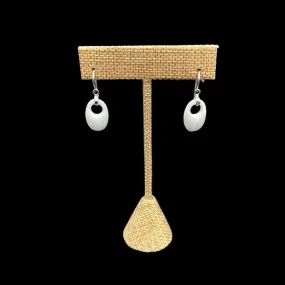 Sterling Silver White Jade Dangle Earrings