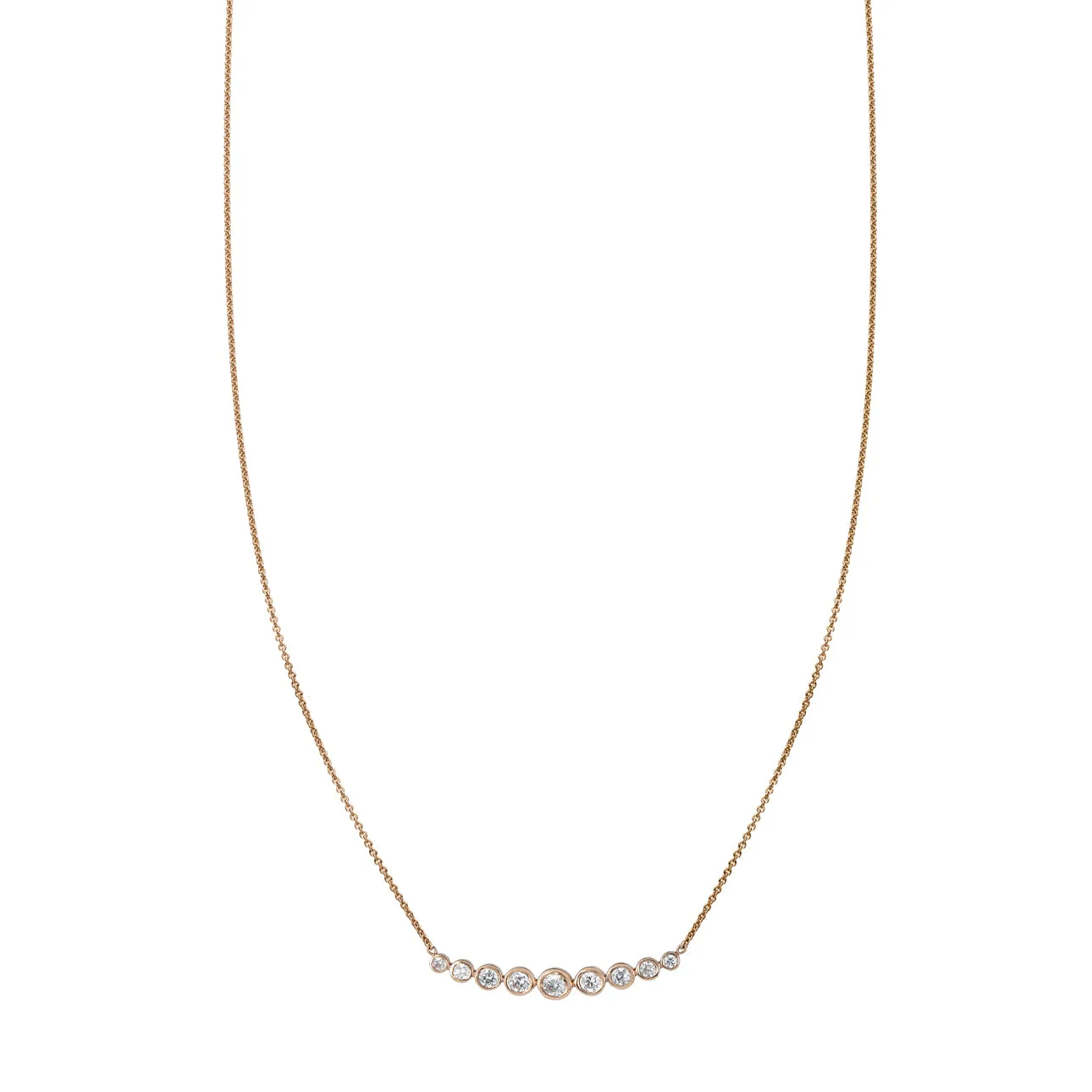Tapered Diamond Arch Necklace