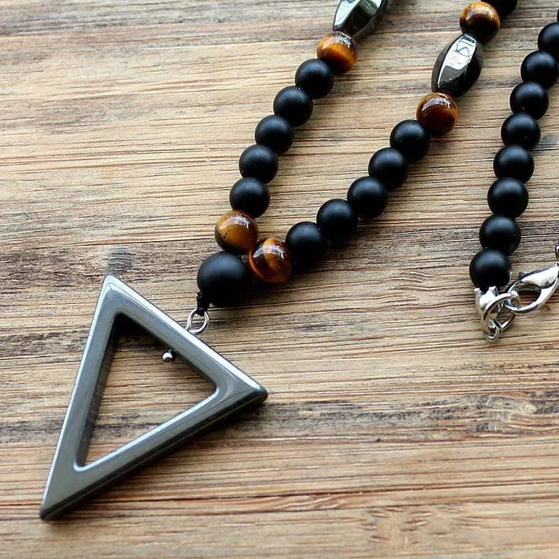 Tiger Eye & Hematite Beaded Necklace