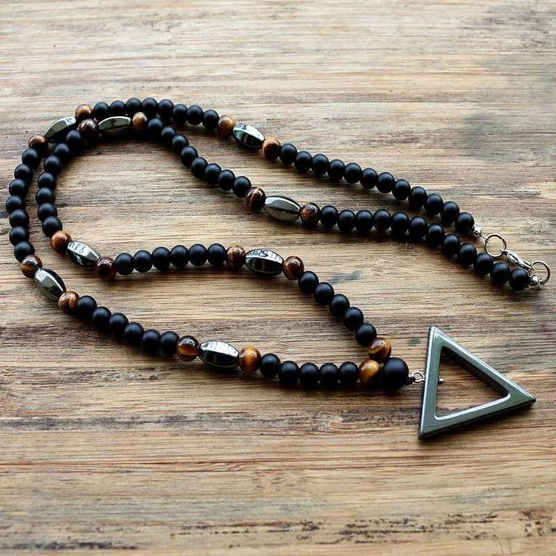 Tiger Eye & Hematite Beaded Necklace
