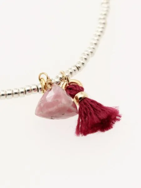 Triangle Cut Gemstone Charm Bracelet